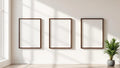 Frame Room Scene Mockup — Espresso Frame Square 1:1 — Perspective View — #00317 | MockupBulk