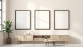 Frame Wall Art Mockup — Espresso Frame Square 1:1 — Perspective View — #00320 | MockupBulk