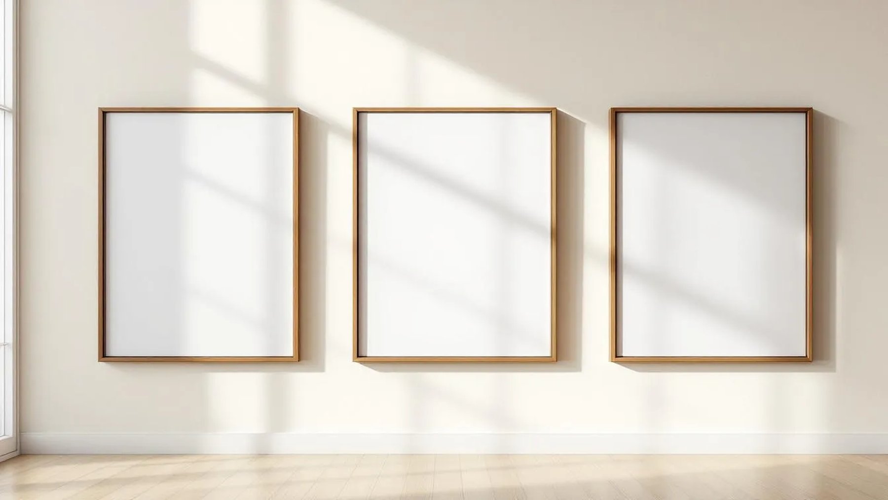 Frame Premium Interior Mockup — Espresso Frame Square 1:1 — Perspective View — #00323 | MockupBulk