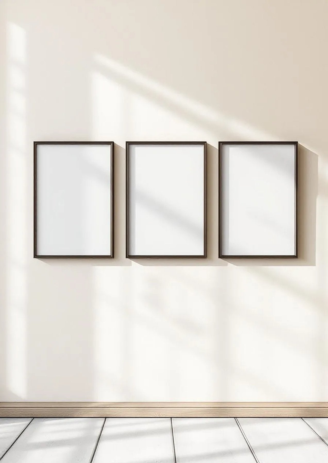 Frame Premium Interior Mockup — Espresso Frame A-Series (A4 / A3) — Perspective View — #00327 | MockupBulk