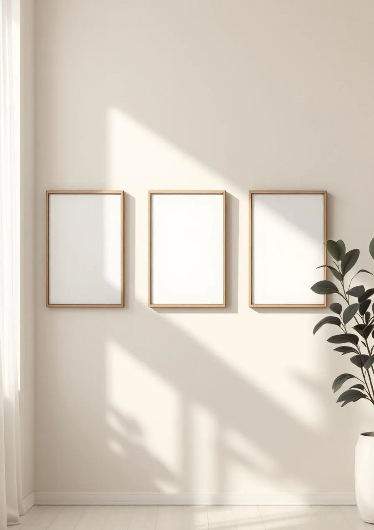 Frame Premium Interior Mockup — Espresso Frame Portrait 2:3 — Perspective View — #00333 | MockupBulk