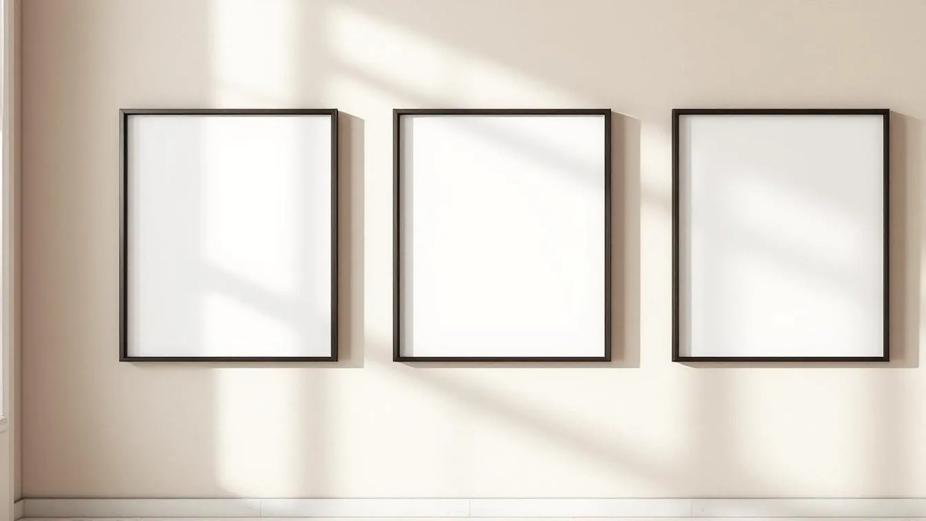 Frame Wall Art Mockup — Espresso Frame Square 1:1 — Perspective View — #00335 | MockupBulk