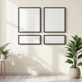 Frame Interior Frame Mockup — Plain Square Frame Portrait 4:5 — Perspective View — #00337 | MockupBulk