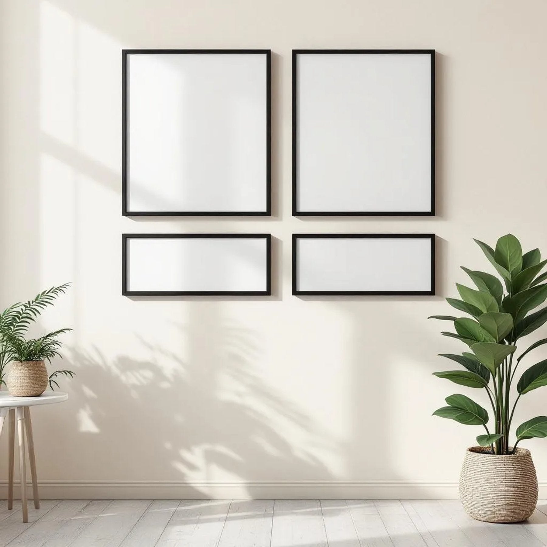 Frame Interior Frame Mockup — Plain Square Frame Portrait 4:5 — Perspective View — #00337 | MockupBulk