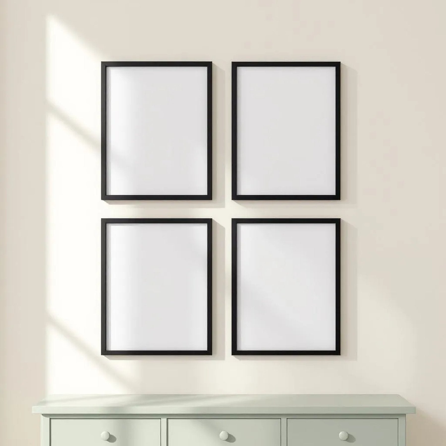 Frame Interior Frame Mockup — Plain Square Frame Portrait 2:3 — Perspective View — #00340 | MockupBulk