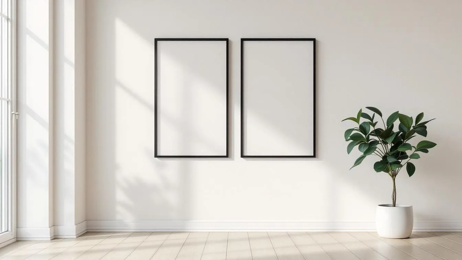 Frame High-Res Frame Mockup — Matte Black Frame Square 1:1 — Perspective View — #00341 | MockupBulk