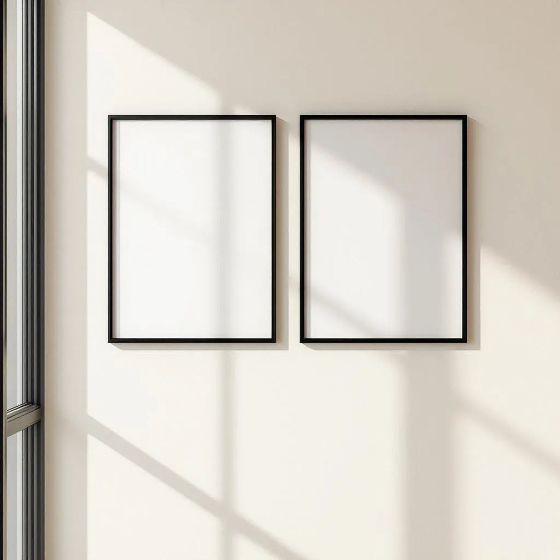Frame Premium Interior Mockup — Plain Square Frame Portrait 2:3 — Perspective View — #00343 | MockupBulk