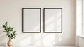 Frame Frame Display Mockup — Matte Black Frame Square 1:1 — Perspective View — #00344 | MockupBulk