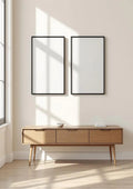 Frame Professional Frame Mockup — Matte Black Frame Portrait 2:3 — Perspective View — #00345 | MockupBulk