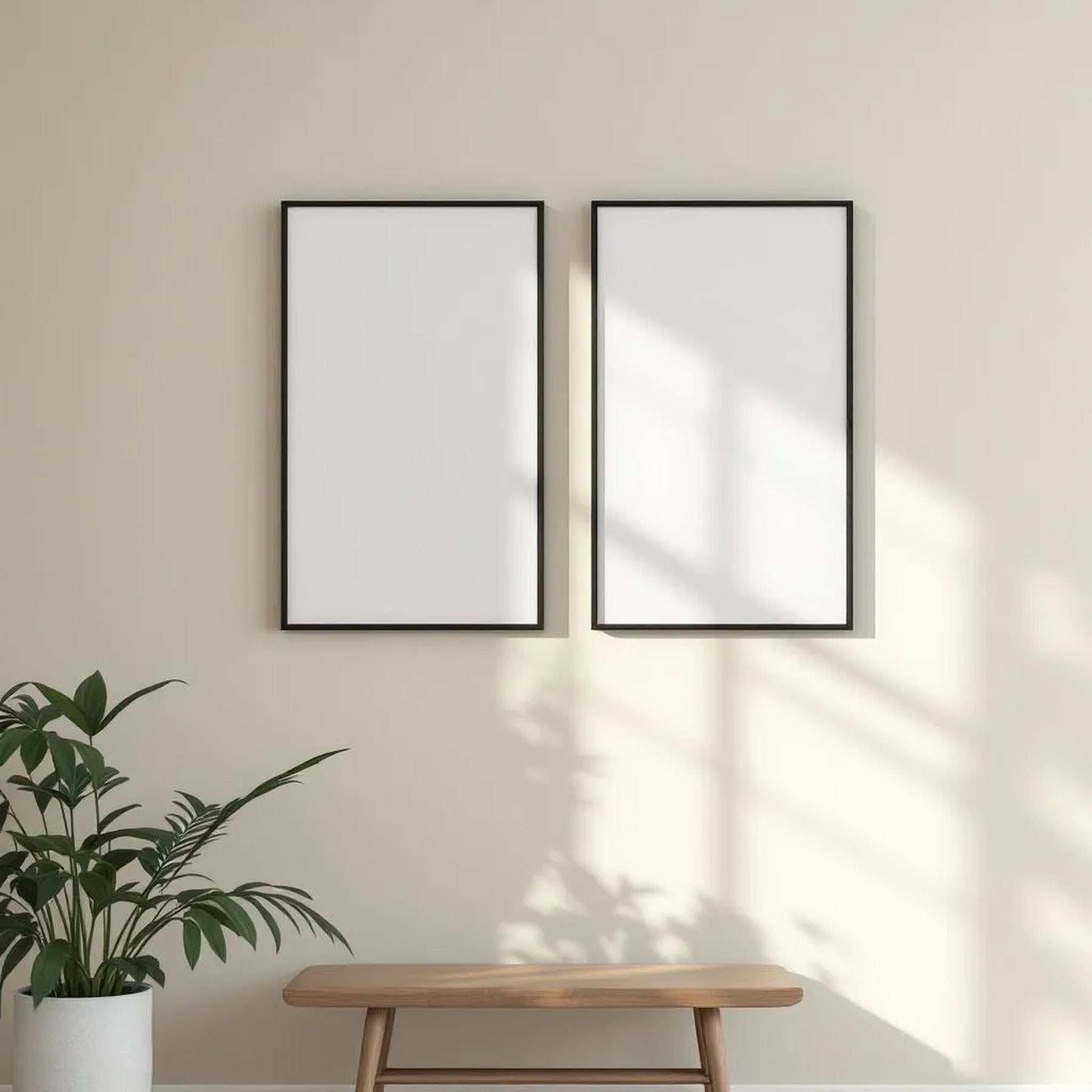 Frame Interior Frame Mockup — Plain Square Frame Portrait 2:3 — Perspective View — #00346 | MockupBulk