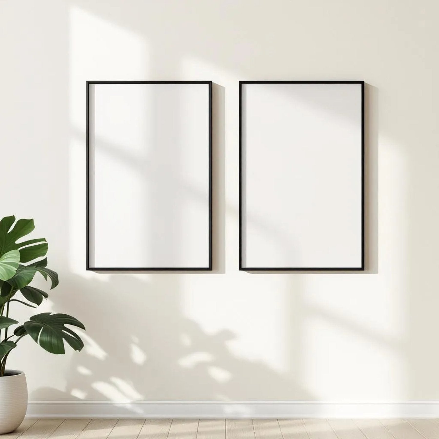Frame Wall Art Mockup — Plain Square Frame Square 1:1 — Perspective View — #00349 | MockupBulk