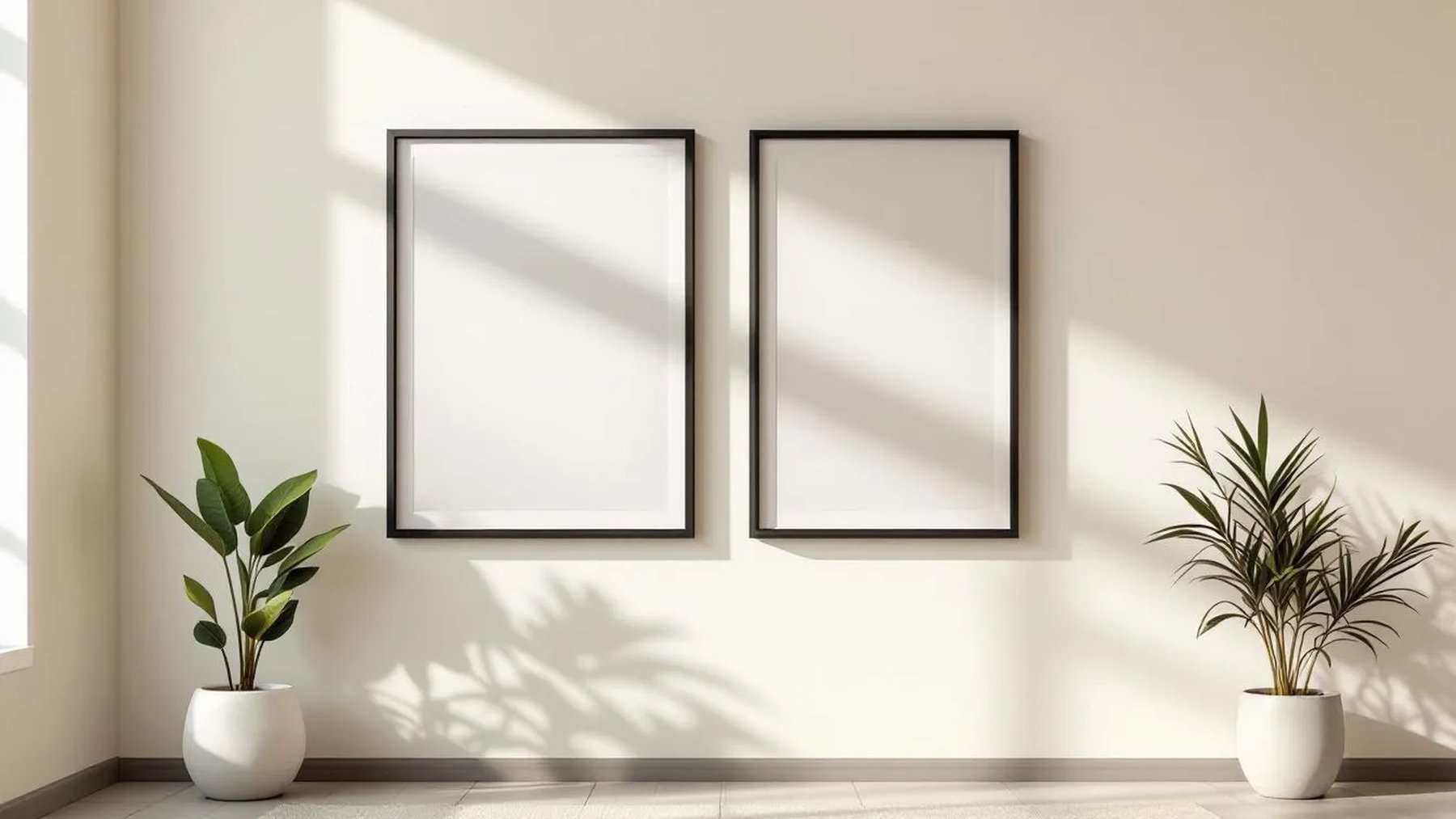 Frame High-Res Frame Mockup — Matte Black Frame Square 1:1 — Perspective View — #00350 | MockupBulk