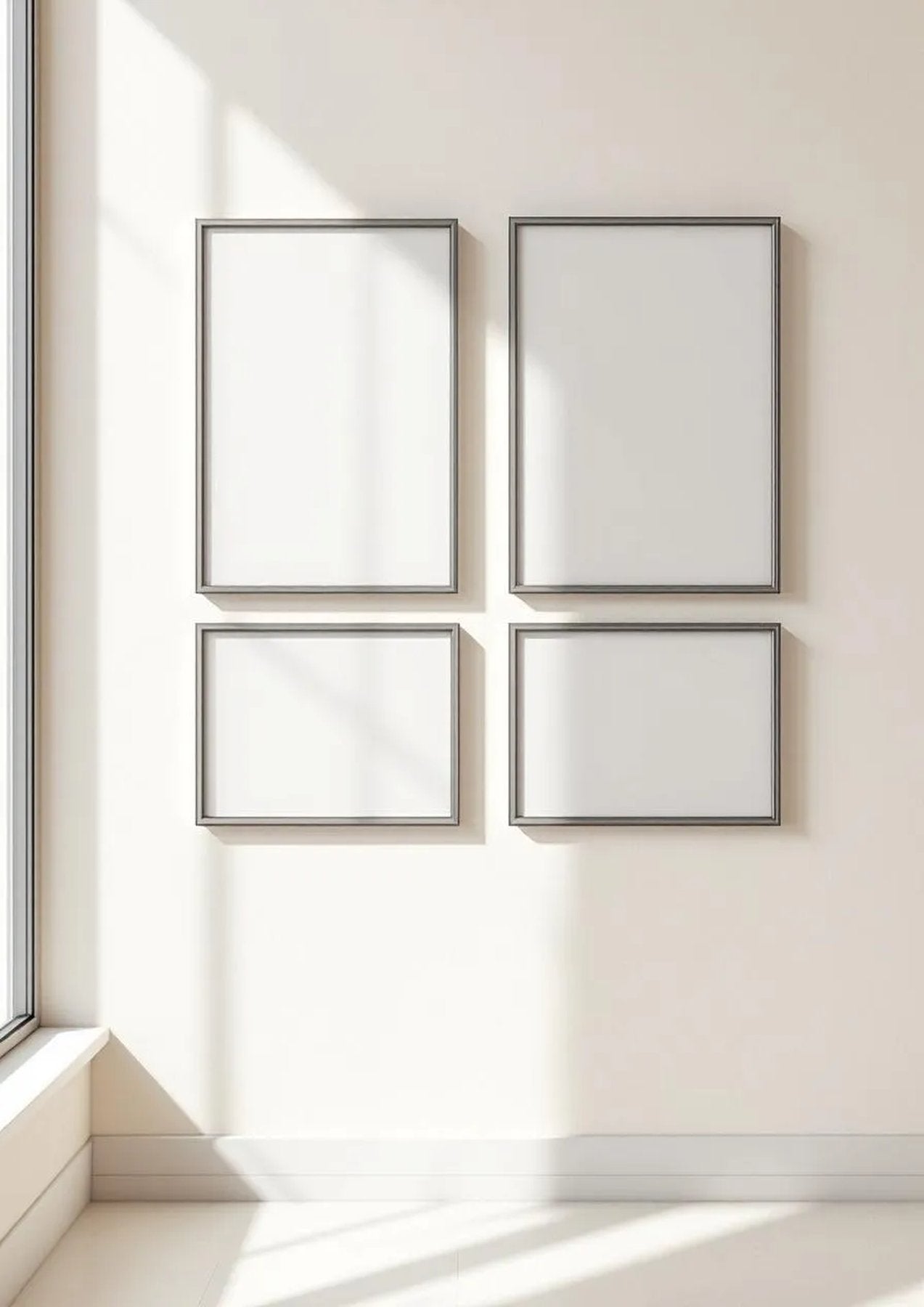 Frame Professional Frame Mockup — Matte Black Frame Portrait 2:3 — Perspective View — #00351 | MockupBulk