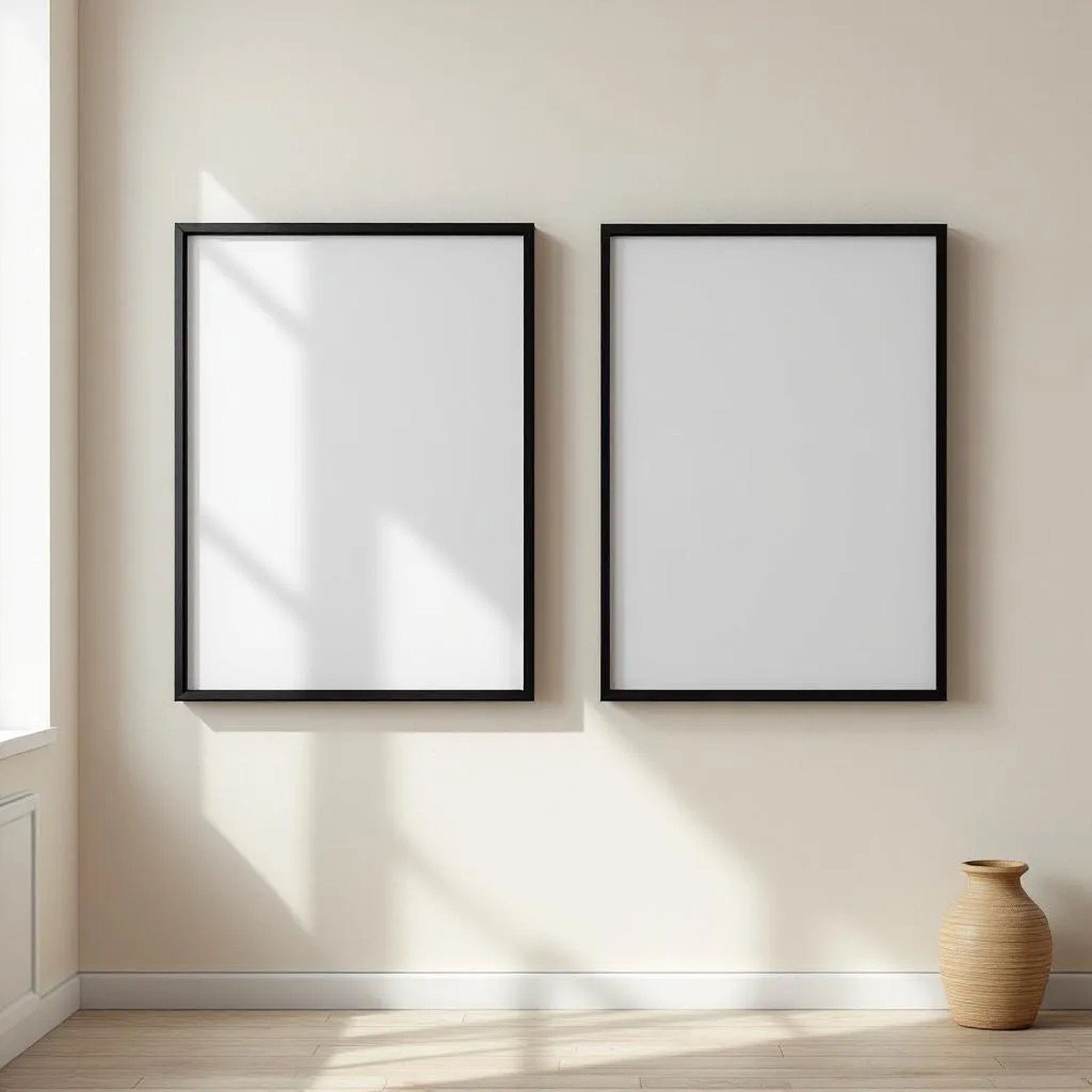 Frame Wall Art Mockup — Plain Square Frame Portrait 4:5 — Perspective View — #00352 | MockupBulk