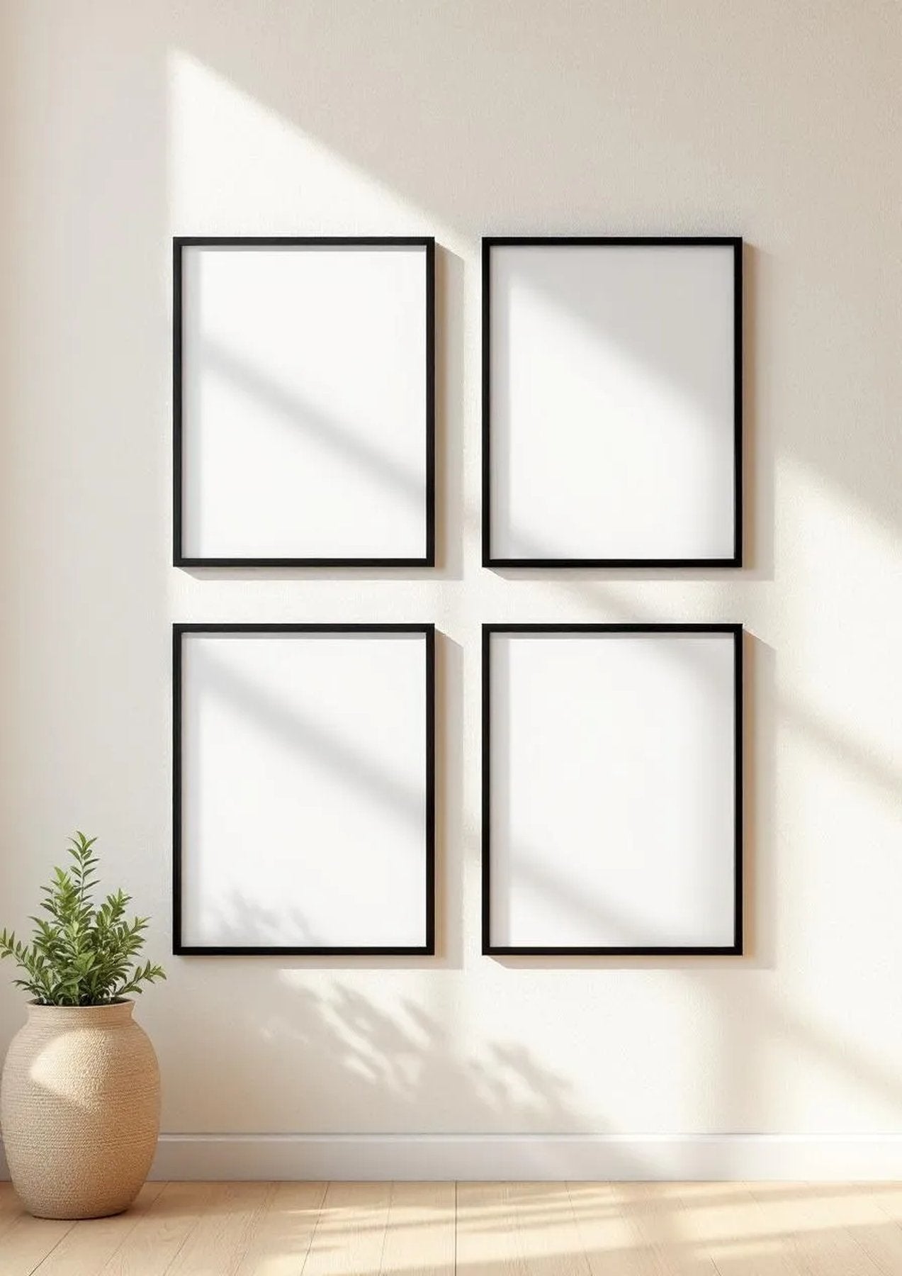 Frame Editorial Room Mockup — Matte Black Frame Portrait 2:3 — Perspective View — #00357 | MockupBulk