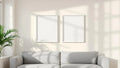 Frame Premium Interior Mockup — White Frame Portrait 2:3 — Perspective View — #00359 | MockupBulk