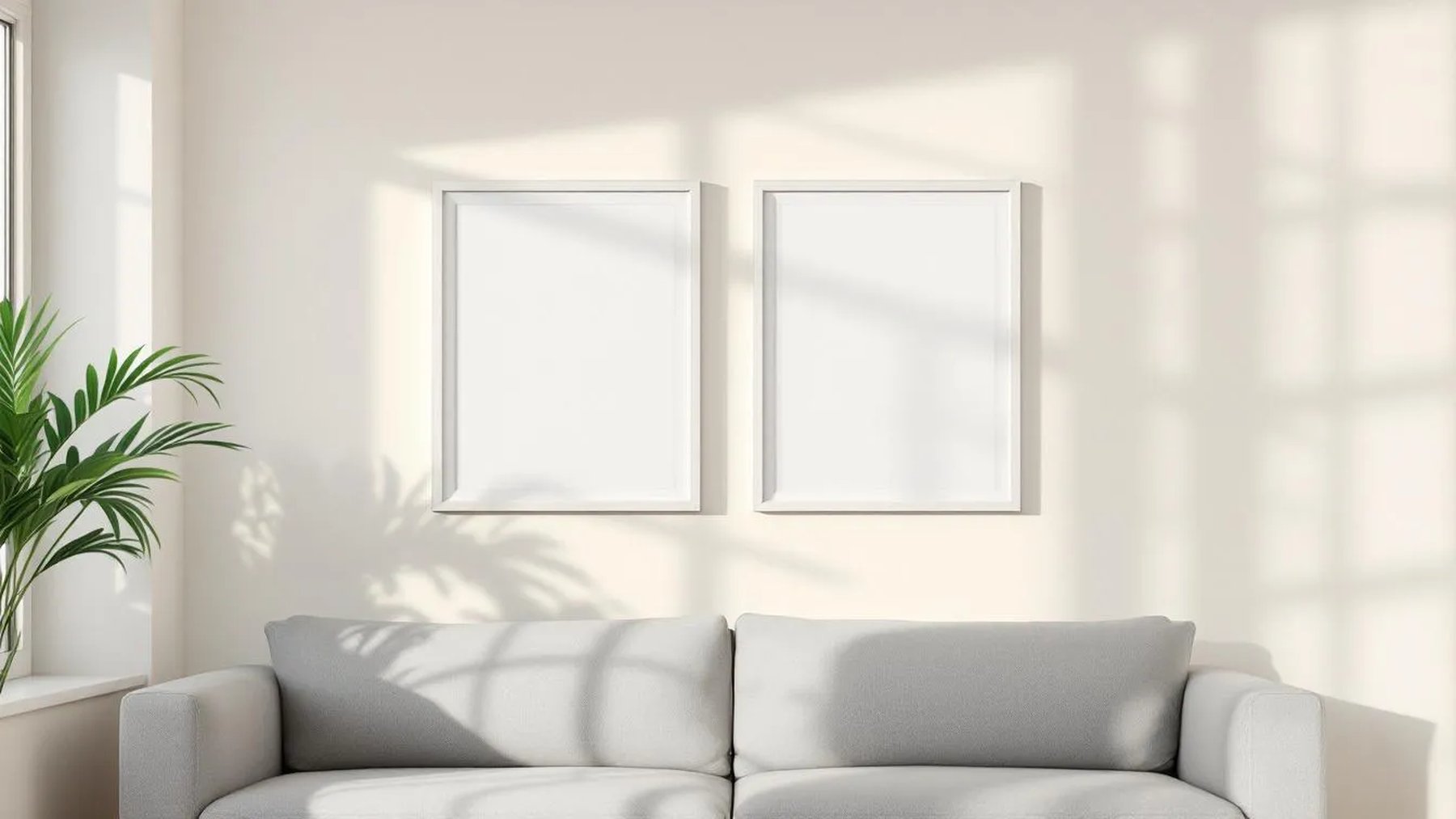 Frame Premium Interior Mockup — White Frame Portrait 2:3 — Perspective View — #00359 | MockupBulk