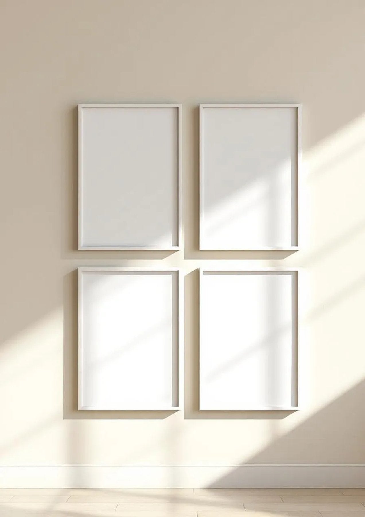 Frame Interior Frame Mockup — White Frame Portrait 2:3 — Perspective View — #00360 | MockupBulk