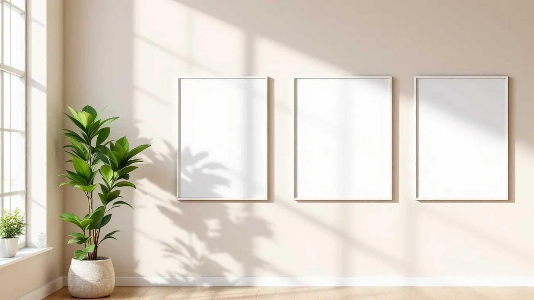 Frame Lifestyle Frame Mockup — White Frame Square 1:1 — Perspective View — #00362 | MockupBulk