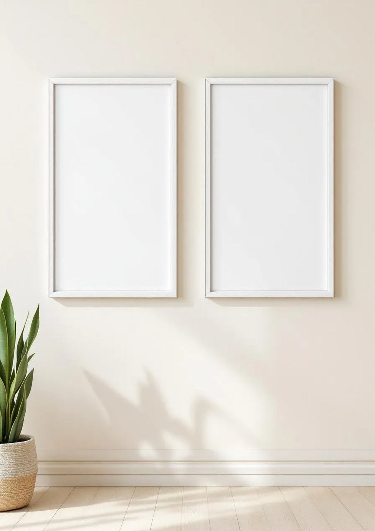 Frame Styled Room Mockup — White Frame Portrait 2:3 — Perspective View — #00363 | MockupBulk