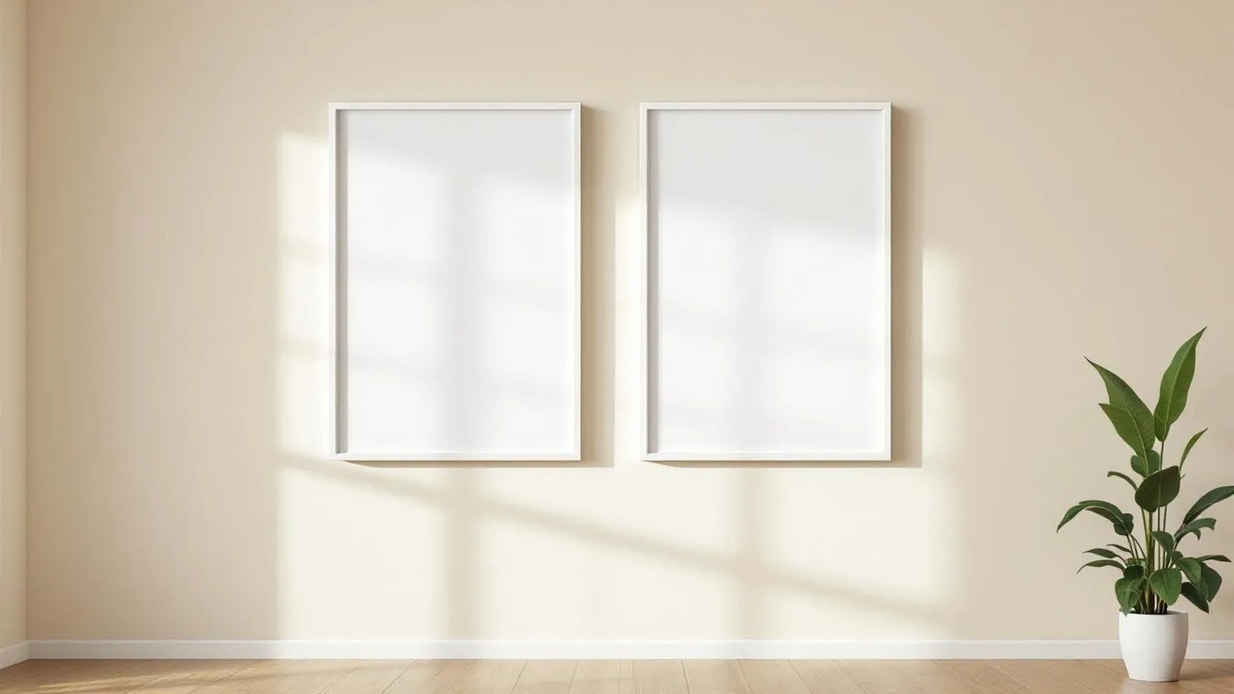 Frame Professional Frame Mockup — White Frame Square 1:1 — Perspective View — #00365 | MockupBulk