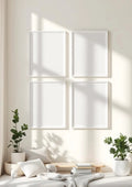 Frame Interior Frame Mockup — White Frame Portrait 2:3 — Perspective View — #00366 | MockupBulk