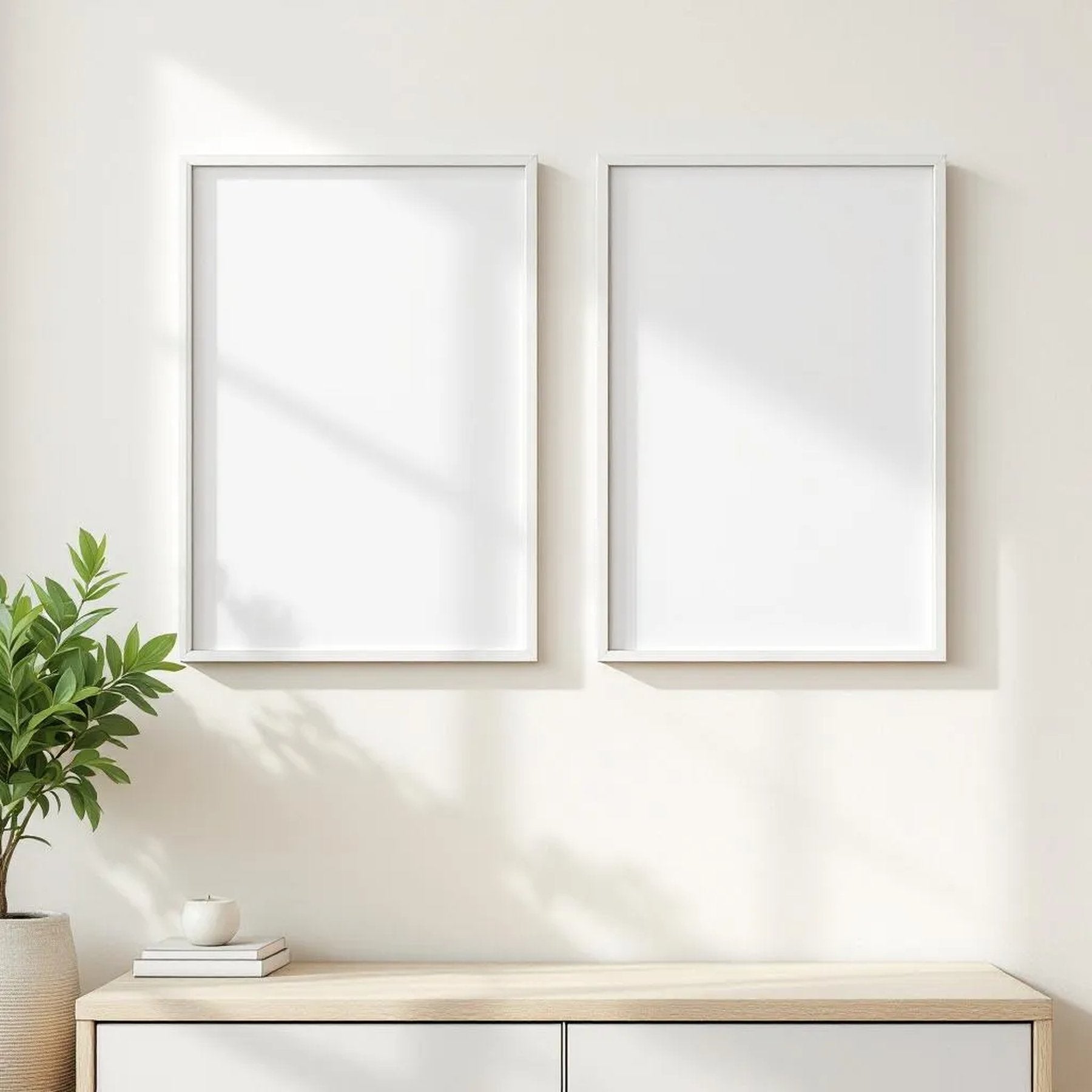 Frame Premium Interior Mockup — Plain Square Frame Square 1:1 — Perspective View — #00373 | MockupBulk