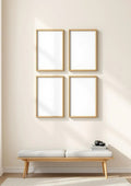 Frame Room Scene Mockup — Natural Oak Frame Portrait 2:3 — Perspective View — #00384 | MockupBulk
