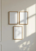 Frame Room Scene Mockup — Natural Oak Frame Portrait 2:3 — Perspective View — #00387 | MockupBulk