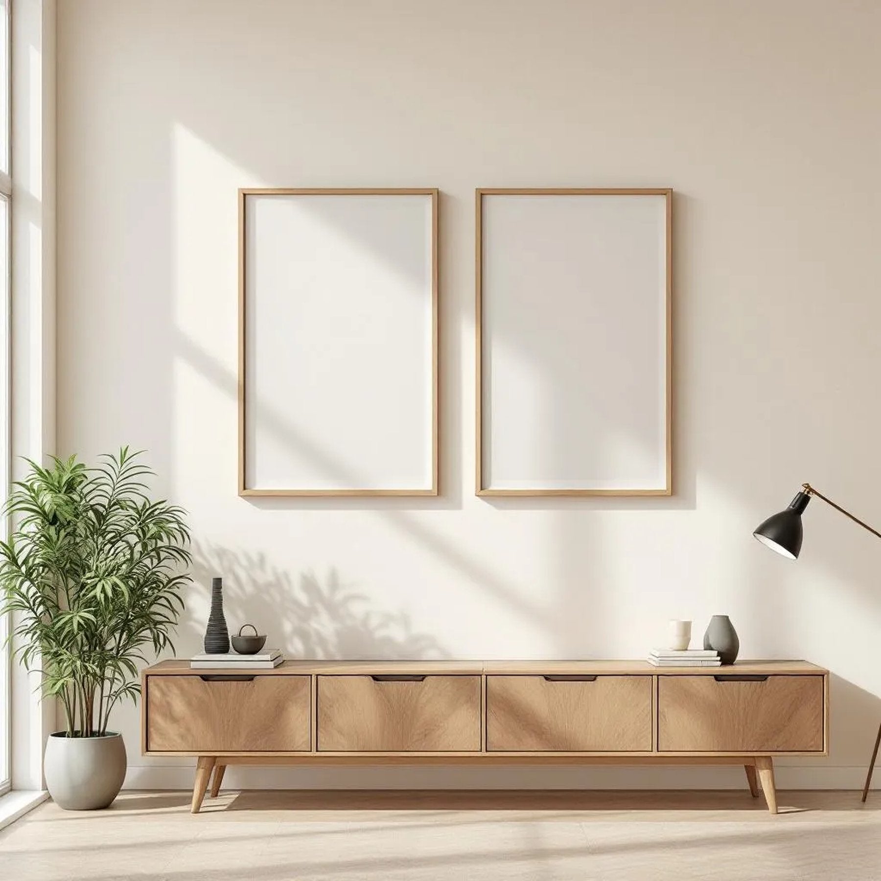 Frame Lifestyle Frame Mockup — Plain Square Frame A-Series (A4 / A3) — Perspective View — #00388 | MockupBulk