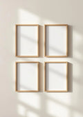 Frame Premium Interior Mockup — Natural Oak Frame Portrait 2:3 — Perspective View — #00390 | MockupBulk