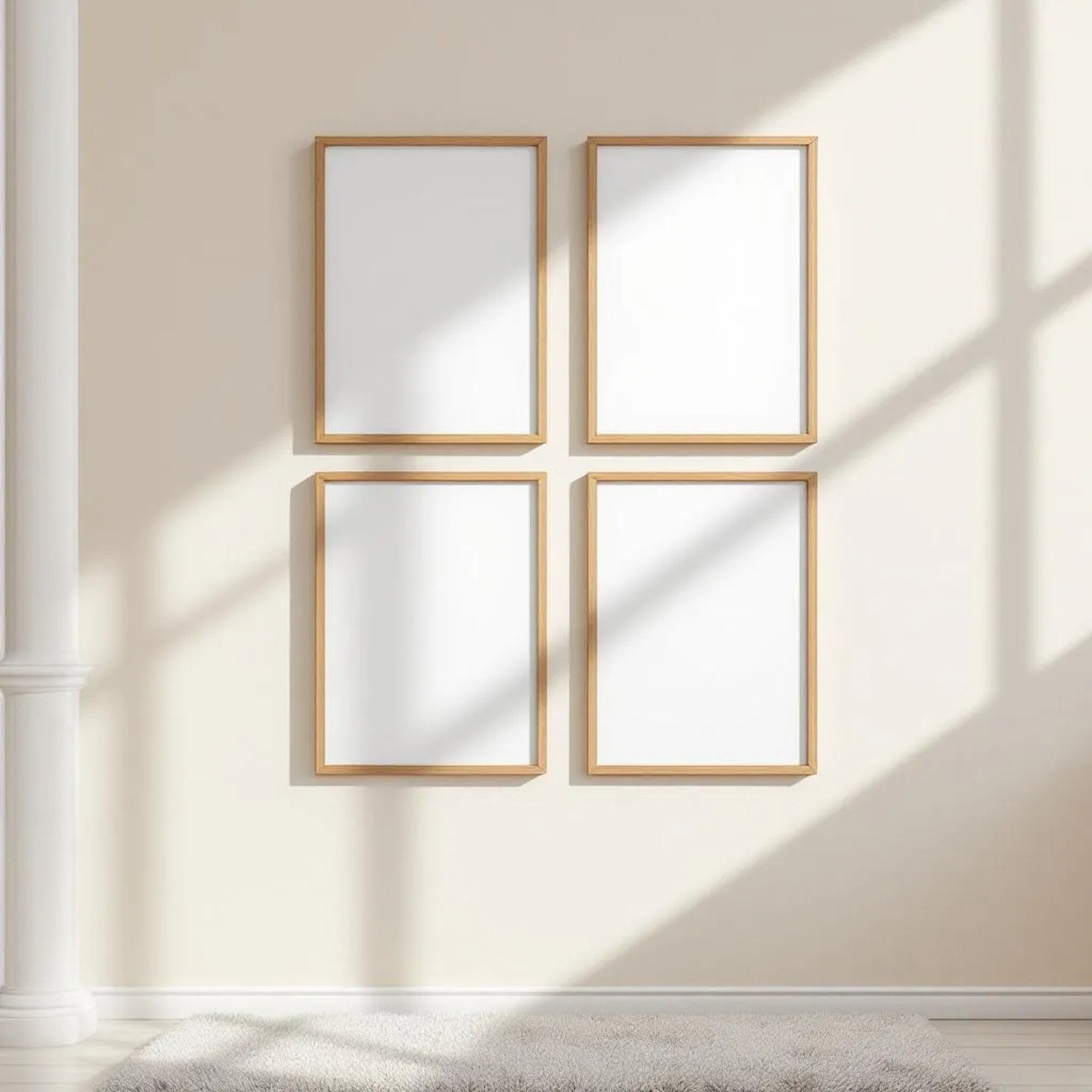 Frame Editorial Room Mockup — Plain Square Frame Portrait 2:3 — Perspective View — #00391 | MockupBulk