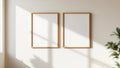 Frame Styled Room Mockup — Natural Oak Frame Portrait 2:3 — Perspective View — #00392 | MockupBulk