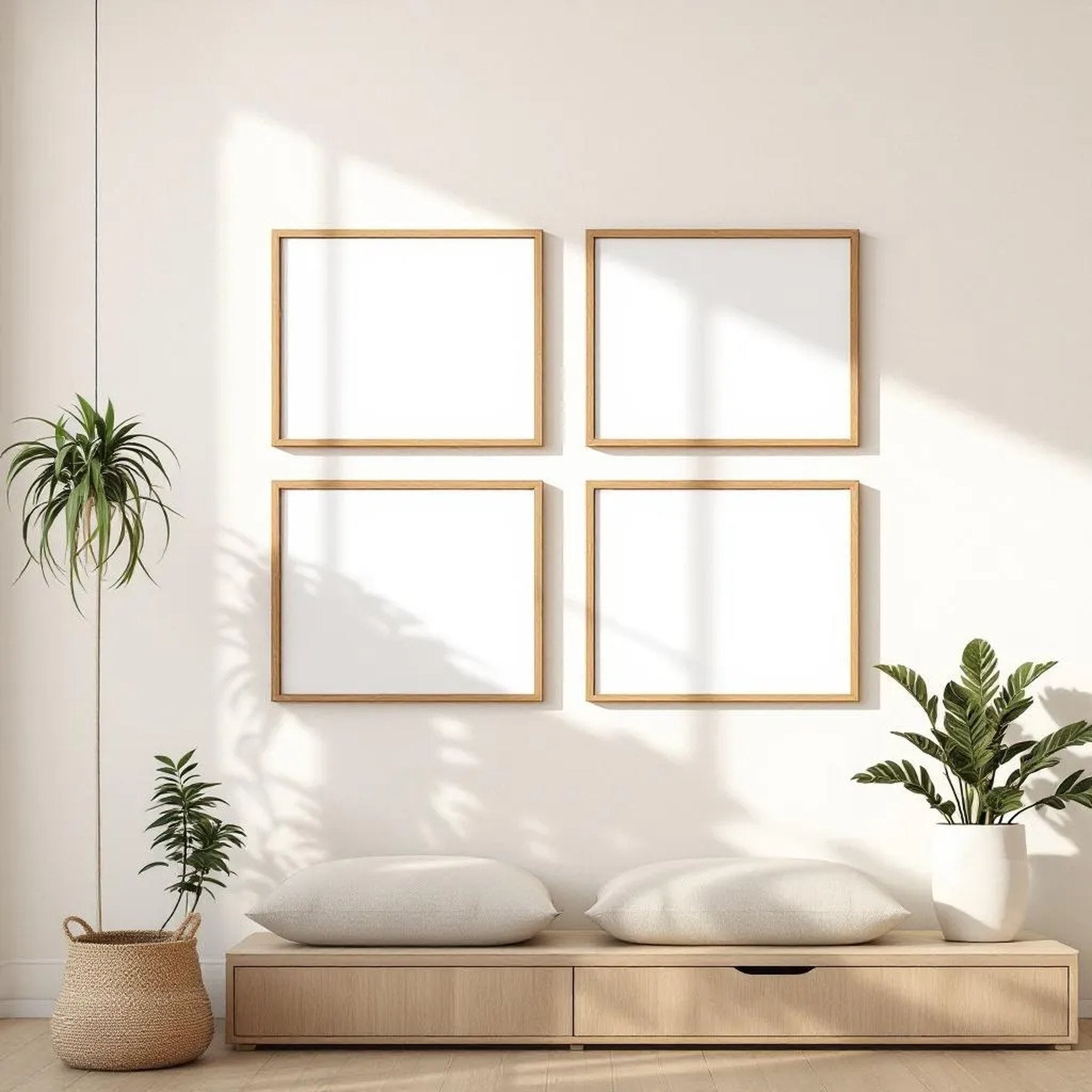 Frame Frame Display Mockup — Plain Square Frame Square 1:1 — Perspective View — #00394 | MockupBulk