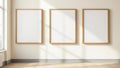 Frame Premium Interior Mockup — Natural Oak Frame Square 1:1 — Perspective View — #00398 | MockupBulk