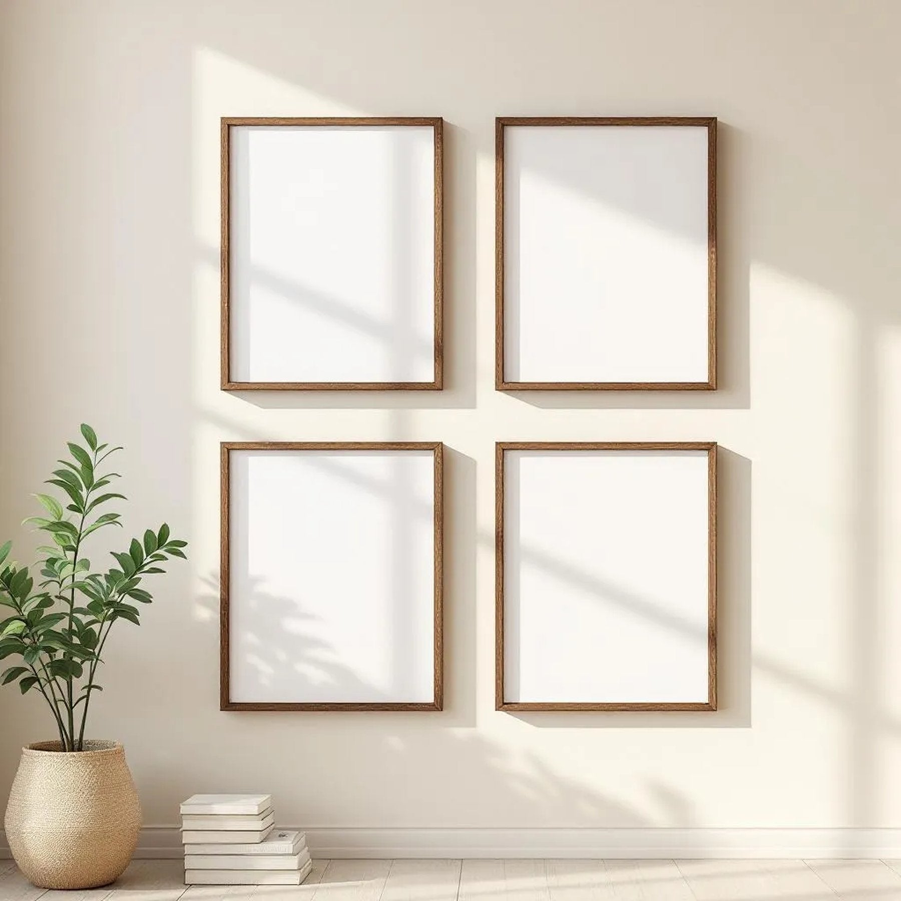 Frame Interior Frame Mockup — Plain Square Frame Portrait 2:3 — Perspective View — #00403 | MockupBulk