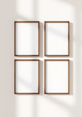 Frame Wall Art Mockup — Walnut Frame Portrait 2:3 — Perspective View — #00411 | MockupBulk