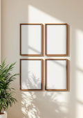 Frame Frame Display Mockup — Walnut Frame Portrait 2:3 — Perspective View — #00414 | MockupBulk