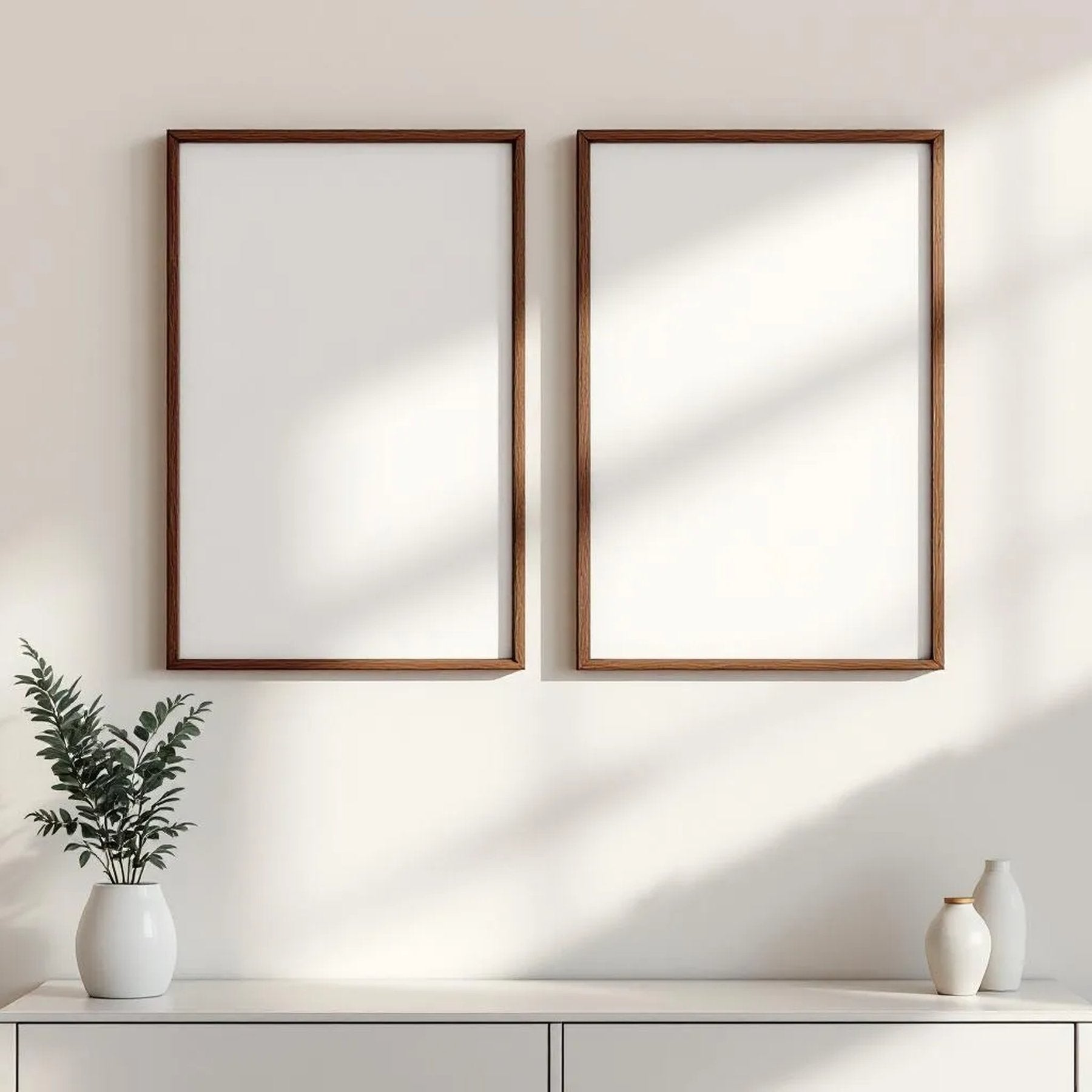 Frame Premium Interior Mockup — Plain Square Frame Square 1:1 — Perspective View — #00415 | MockupBulk