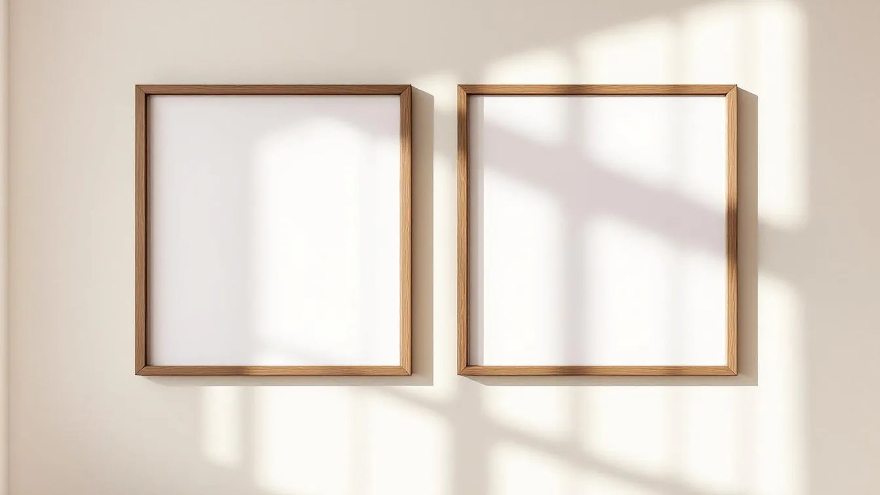Frame Room Scene Mockup — Walnut Frame Portrait 2:3 — Perspective View — #00419 | MockupBulk