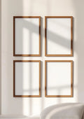 Frame Frame Display Mockup — Walnut Frame Portrait 2:3 — Perspective View — #00420 | MockupBulk