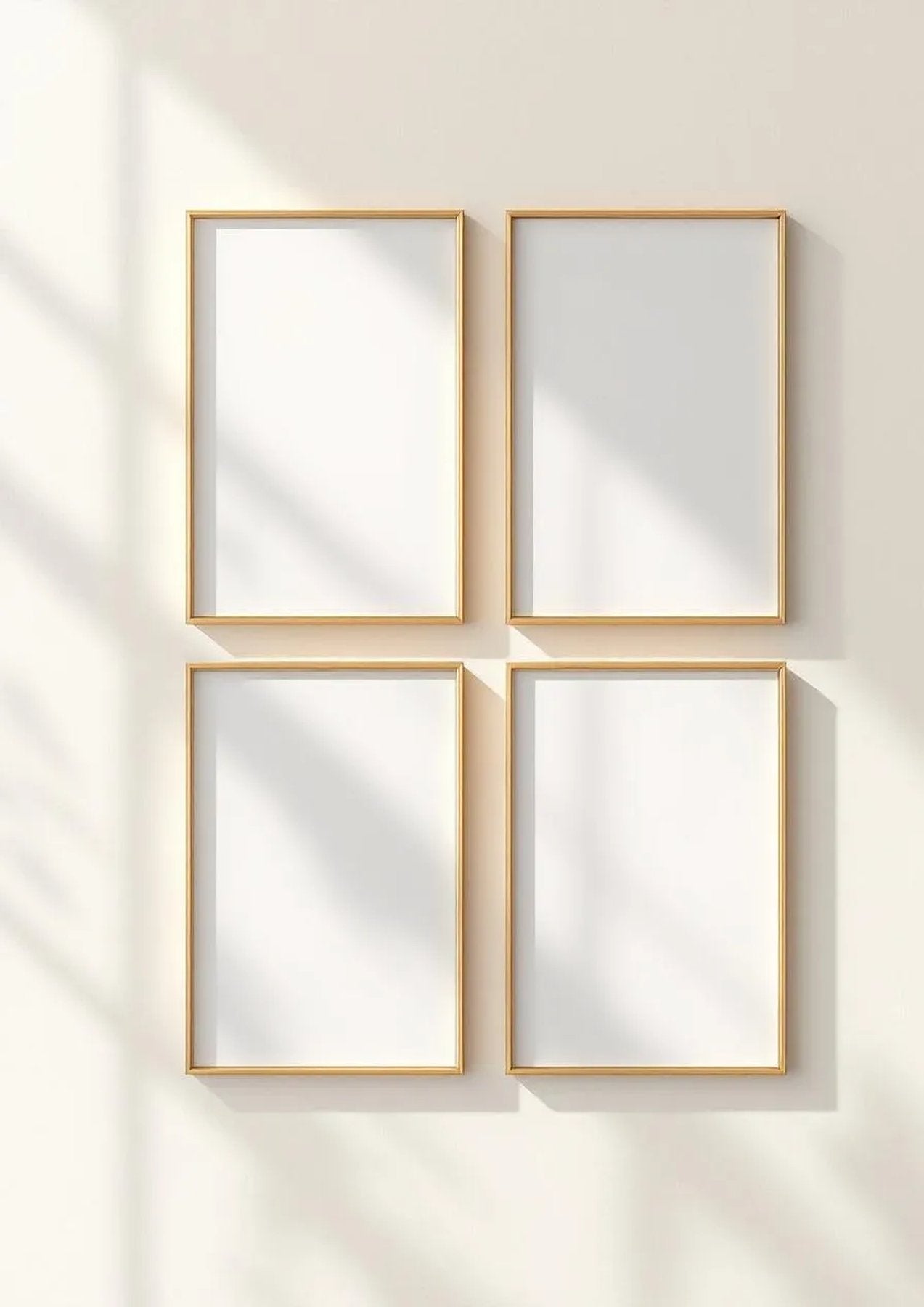 Frame Lifestyle Frame Mockup — Gold Frame Portrait 2:3 — Perspective View — #00423 | MockupBulk