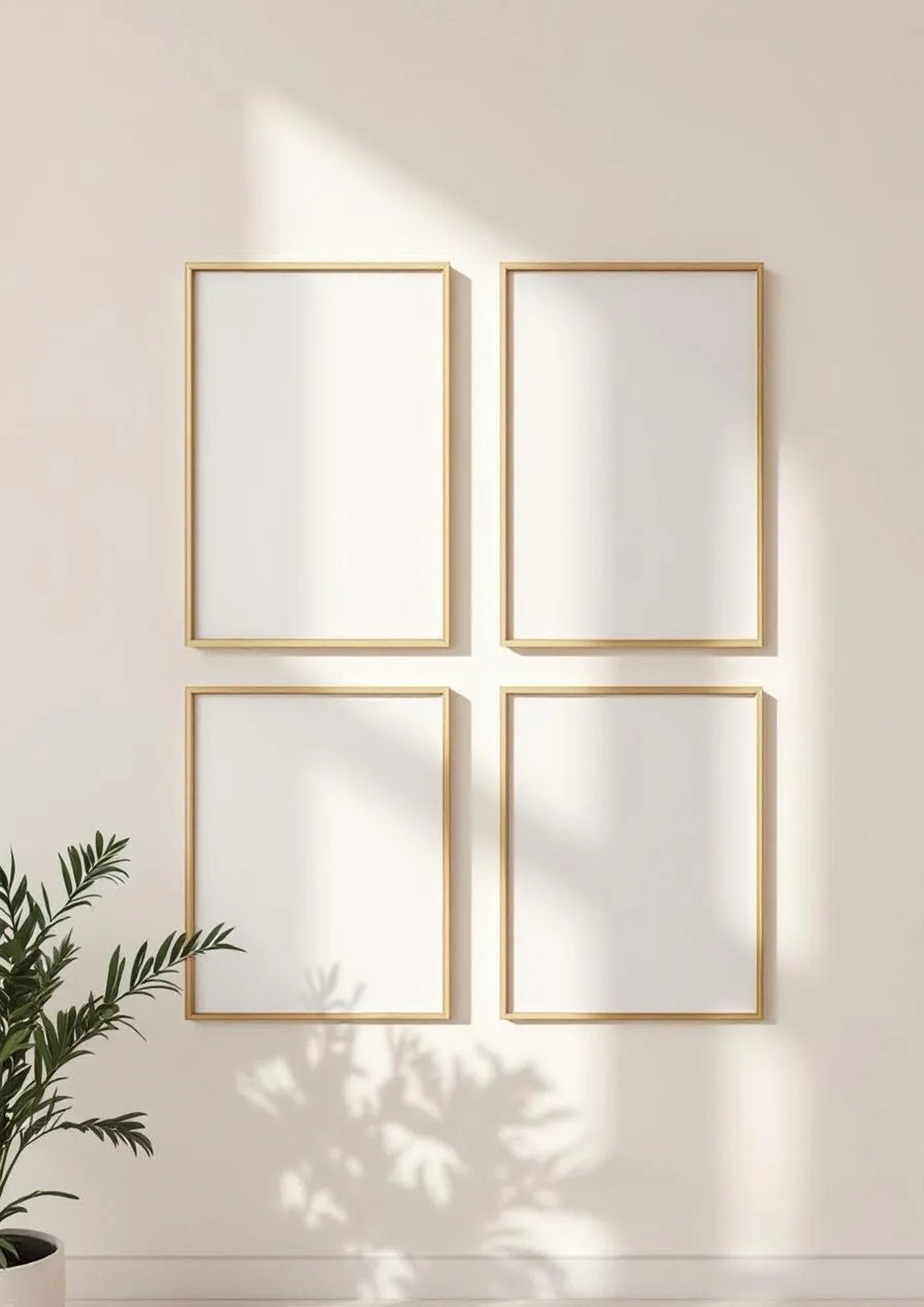 Frame Professional Frame Mockup — Gold Frame Portrait 2:3 — Perspective View — #00426 | MockupBulk