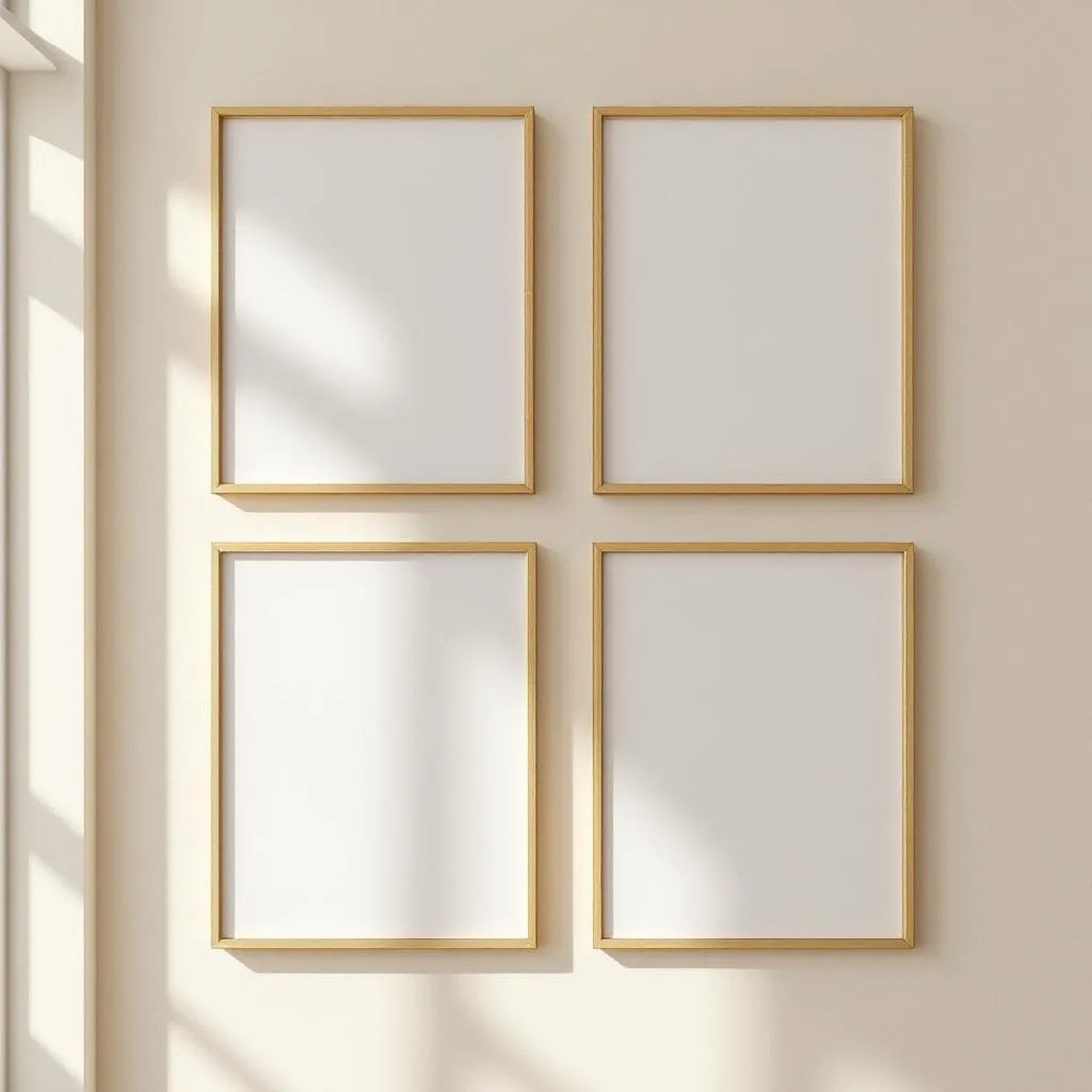 Frame Wall Art Mockup — Plain Square Frame Portrait 2:3 — Perspective View — #00427 | MockupBulk