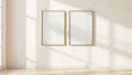 Frame Wall Art Mockup — Gold Frame Square 1:1 — Perspective View — #00428 | MockupBulk