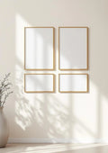 Frame Lifestyle Frame Mockup — Gold Frame Portrait 2:3 — Perspective View — #00429 | MockupBulk