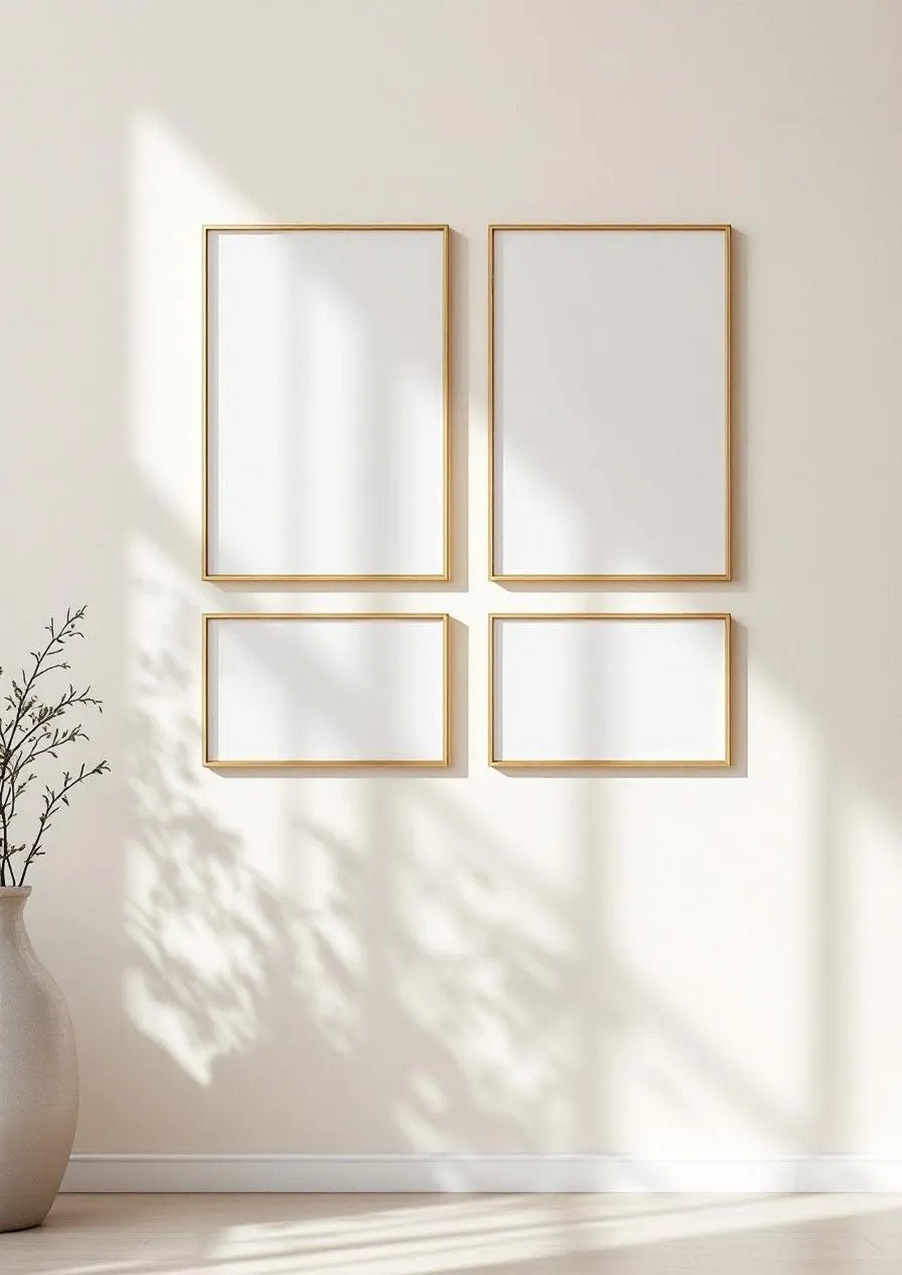 Frame Lifestyle Frame Mockup — Gold Frame Portrait 2:3 — Perspective View — #00429 | MockupBulk