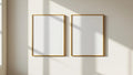 Frame Premium Interior Mockup — Gold Frame Portrait 2:3 — Perspective View — #00431 | MockupBulk