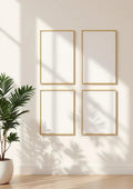 Frame Premium Interior Mockup — Gold Frame Portrait 2:3 — Perspective View — #00432 | MockupBulk