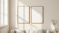 Frame Lifestyle Frame Mockup — Gold Frame Landscape 3:4 — Perspective View — #00434 | MockupBulk